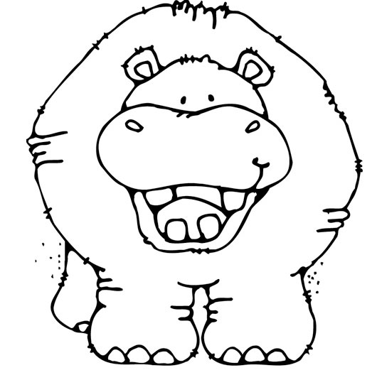 Hippo Coloring Pages Download 530x528 Hippo Coloring Pages Download
