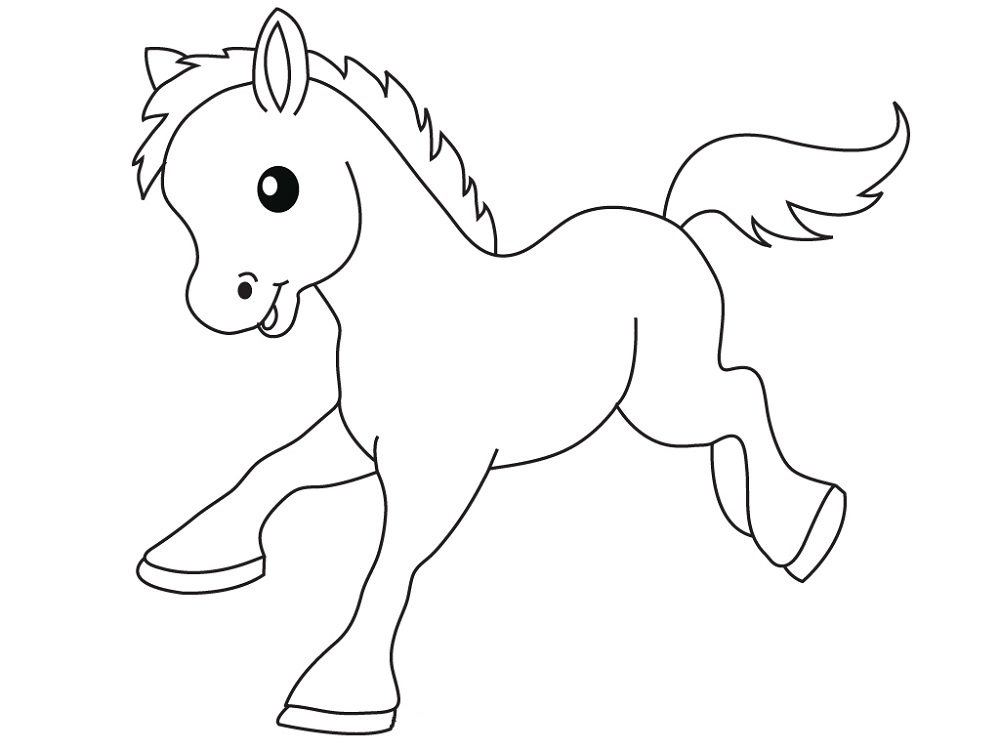 1000x750 Cartoon Horse Coloring Pages Learning Printable