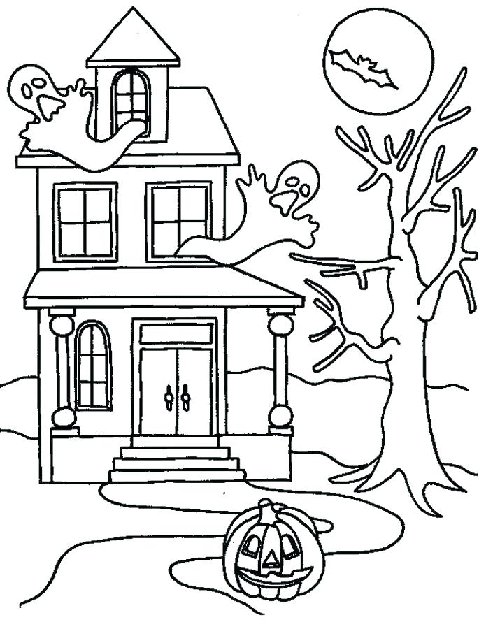 685x890 Disney Haunted Mansion Coloring Pages Cartoon House Page View