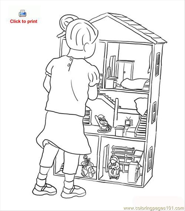 650x741 Doll House Coloring Page Coloring Page