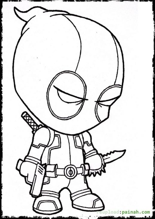 Deadpool Cartoon Coloring Page Colowing Deadpool 518x730 Deadpool Cartoon Coloring Page Colowing Deadpool