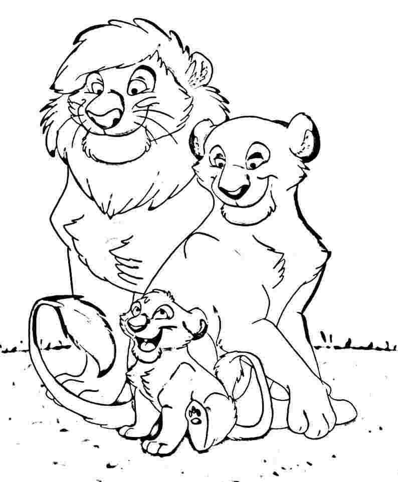 794x962 Lion King Family Coloring Pages