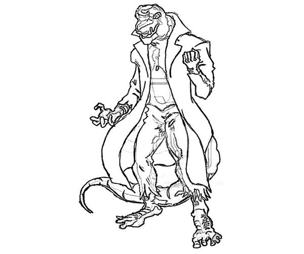 Spiderman The Lizard Coloring Pages 600x500 Spiderman The Lizard Coloring Pages