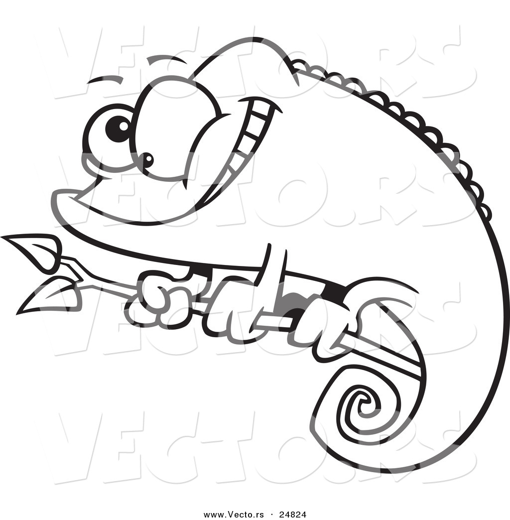 Vector Of A Cartoon Happy Chameleon Lizard 1024x1044 Vector Of A Cartoon Happy Chameleon Lizard