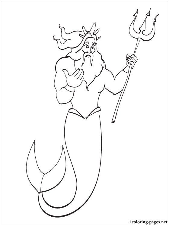 King Triton Coloring Pages Door Decorations 560x750 King Triton Coloring Pages Door Decorations