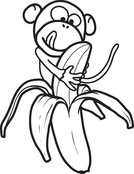 542x700 Monkey Bananas Cartoon Coloring Pages Monkeys
