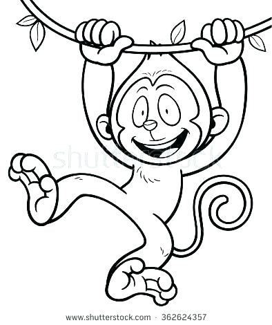 394x470 Cartoon Monkey Coloring Pages