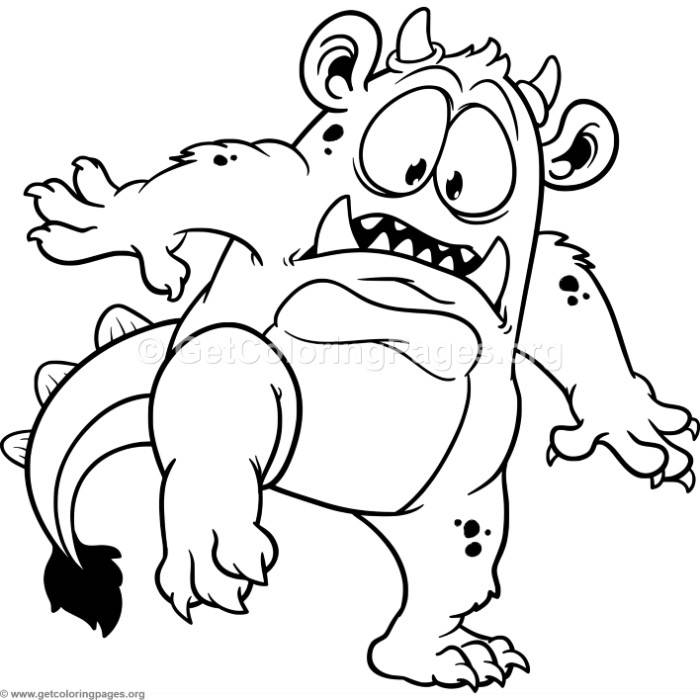 Funny Cartoon Gray Monster Coloring Pages 700x700 Funny Cartoon Gray Monster Coloring Pages