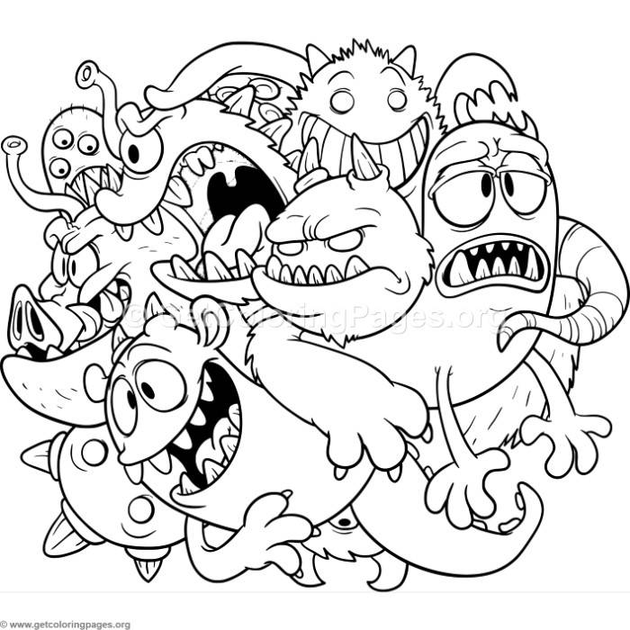 Funny Cartoon Monsters Coloring Pages 700x700 Funny Cartoon Monsters Coloring Pages