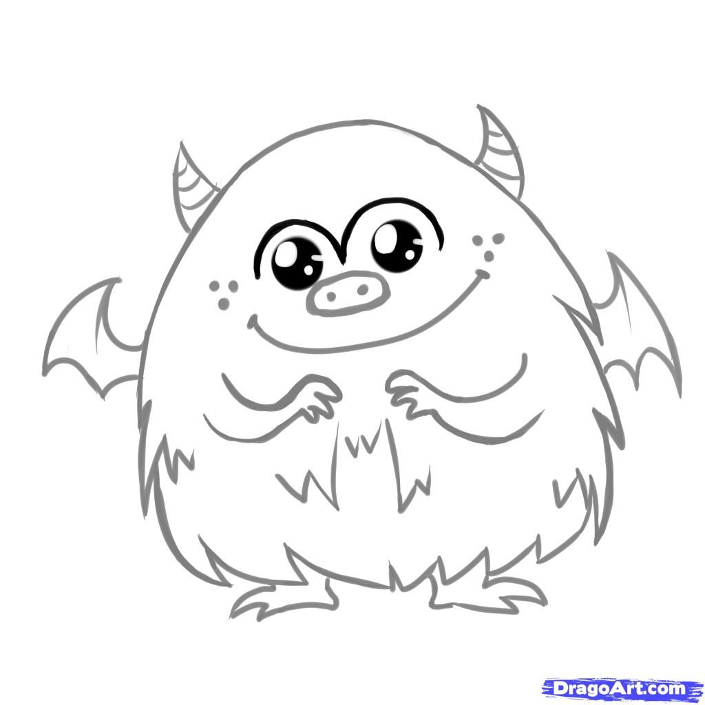 How To Draw A Cute Monster, Step By Step, Creatures, Monsters 1024x1024 How To Draw A Cute Monster, Step By Step, Creatures, Monsters
