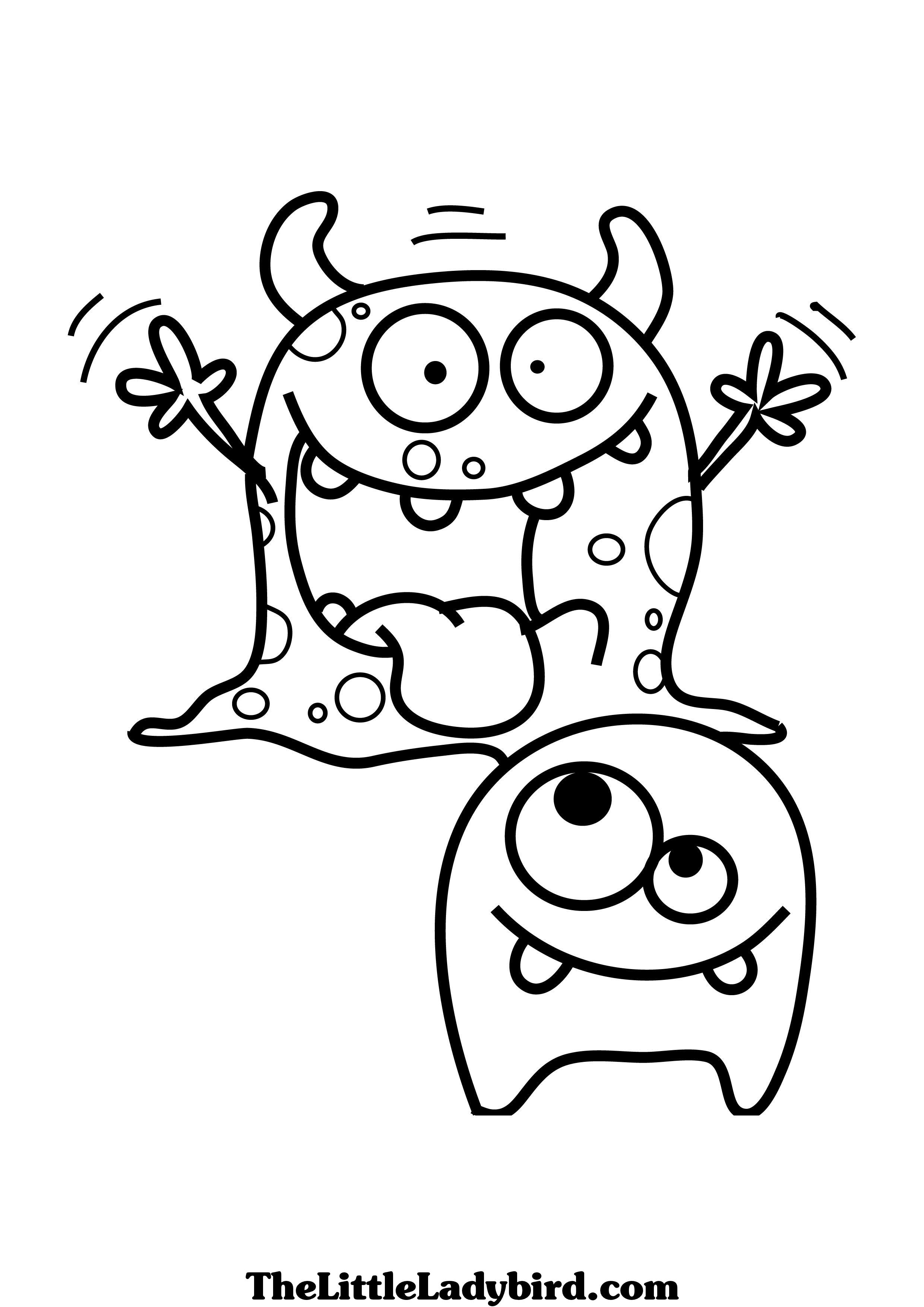 Cute Cartoon Monster Coloring Page Free Printable Pages 2480x3508 Cute Cartoon Monster Coloring Page Free Printable Pages