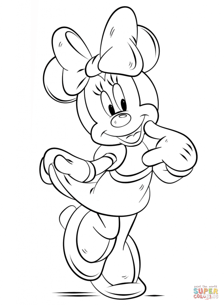 Minnie Mouse Cartoon Coloring Page 752x1024 Minnie Mouse Cartoon Coloring Page