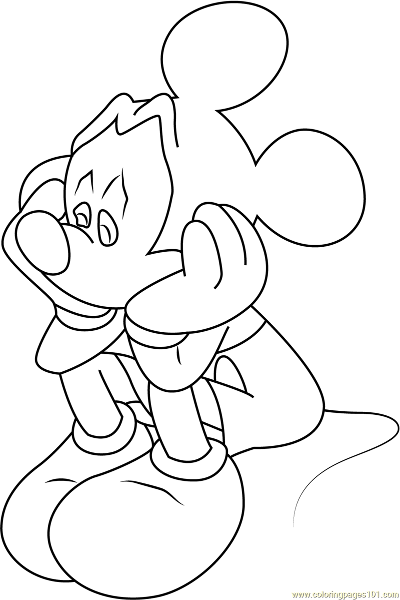 Sad Mickey Mouse Coloring Page 800x1199 Sad Mickey Mouse Coloring Page