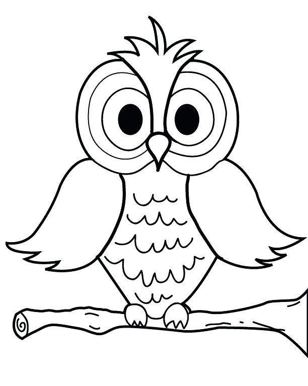 612x767 Cartoon Owl Coloring Pages To Print Funny Little Printable