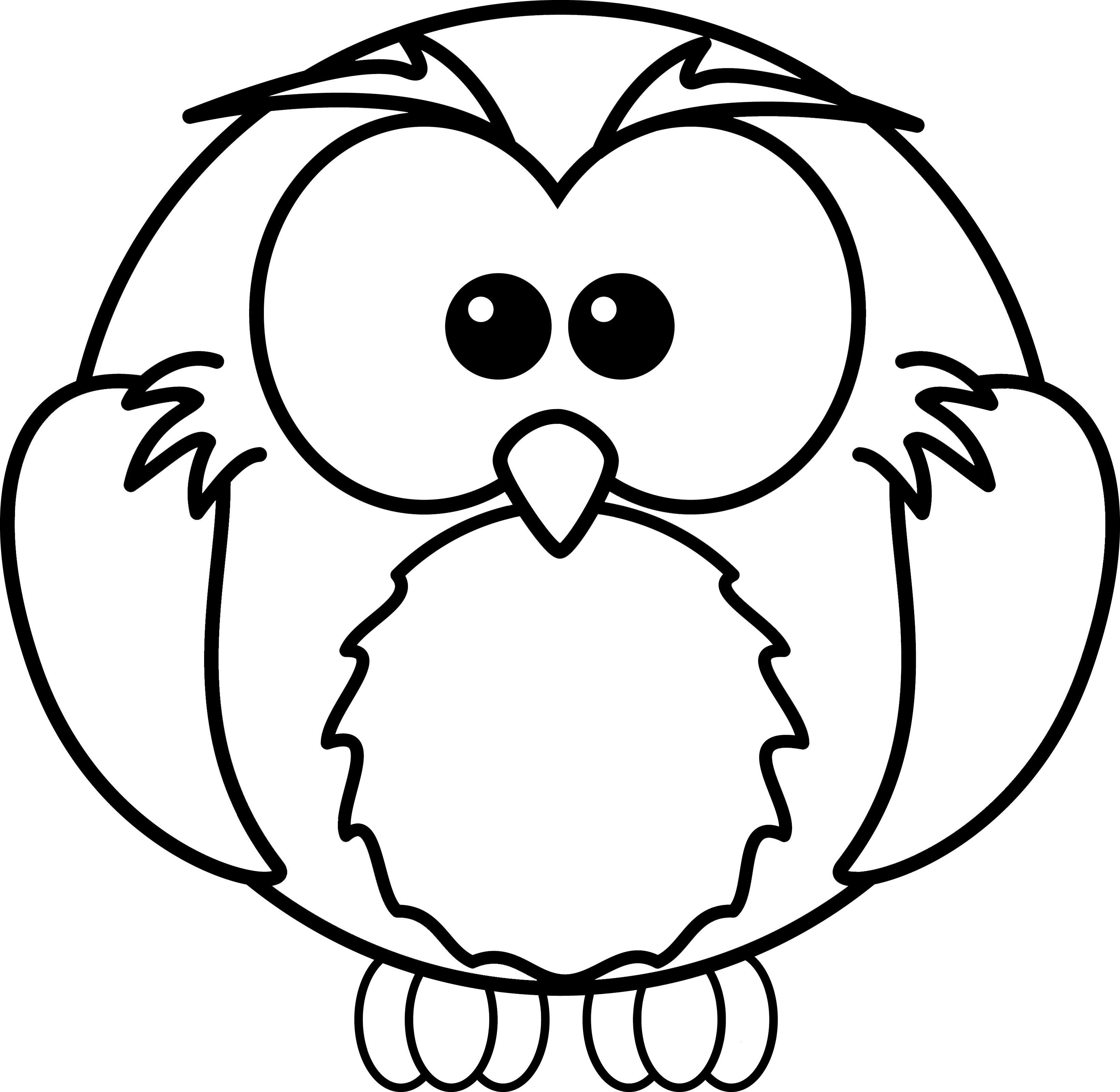 3281x3200 Free Cartoon Owl Coloring Page Clipart Panda