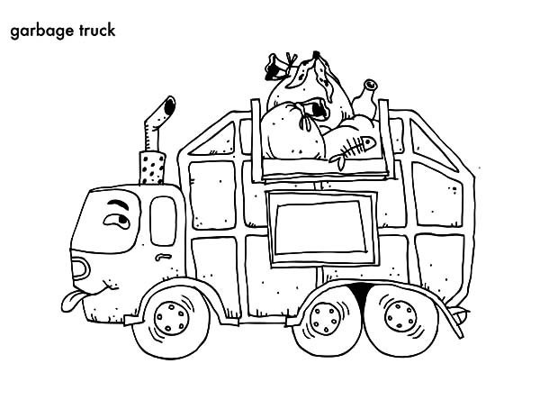 600x464 Cartoon Garbage Truck Coloring Pages