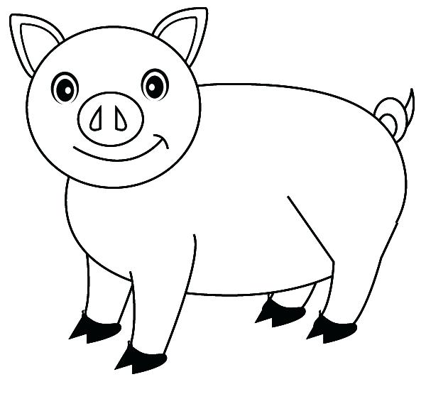 Coloring Page Of A Pig Cartoon Pig For Coloring Page Vector Image 600x555 Coloring Page Of A Pig Cartoon Pig For Coloring Page Vector Image
