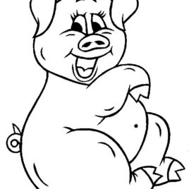 Cartoon Pig Coloring Page Archives 268x268 Cartoon Pig Coloring Page Archives