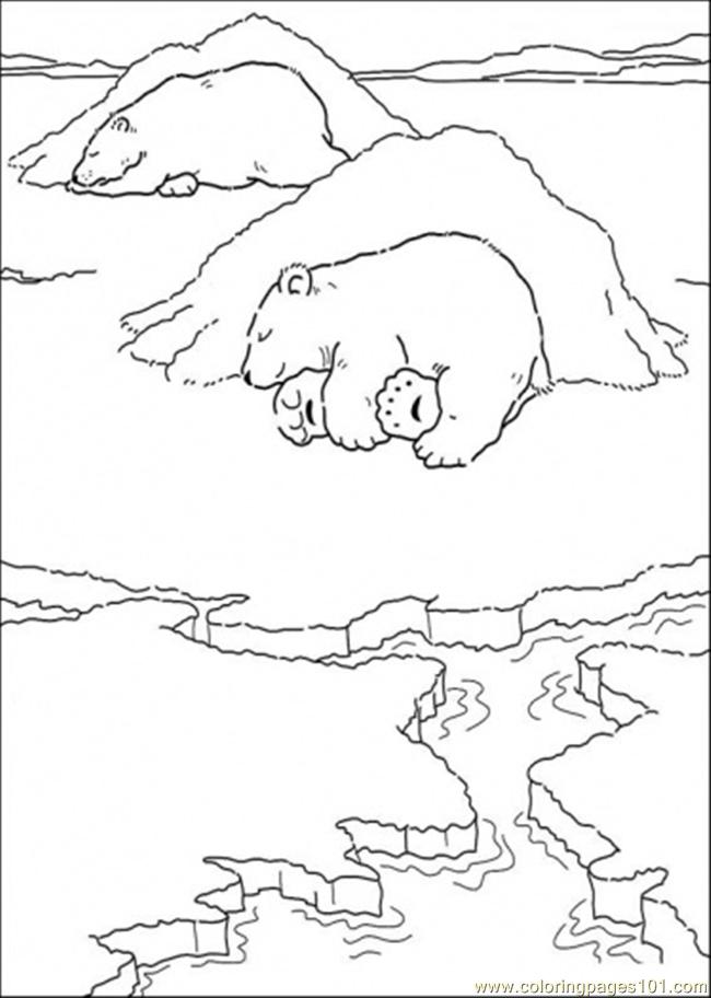 650x912 Polar Bear Is Sleeping Coloring Page
