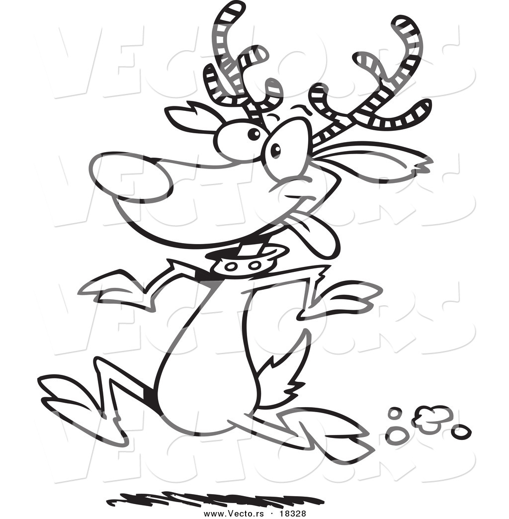 1024x1044 Vector Of A Cartoon Reindeer Running