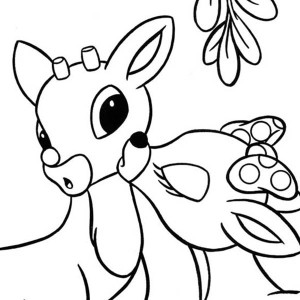 300x300 Cartoon Of Rudolph The Red Nosed Reindeer Coloring Page Cartoon
