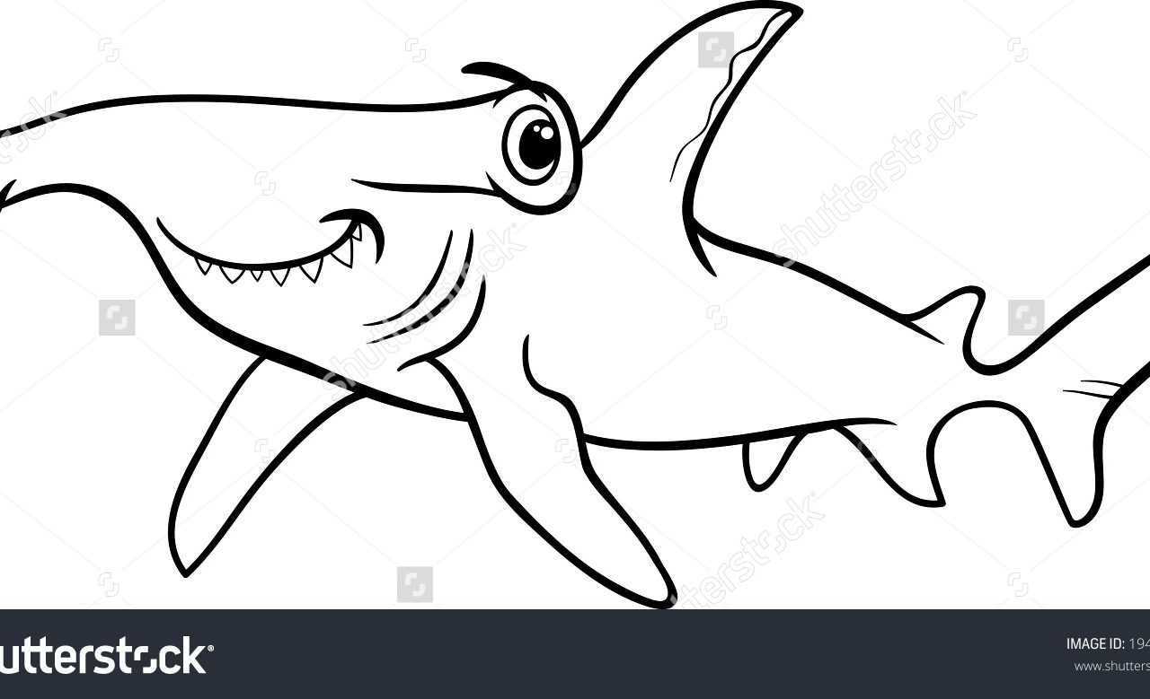 1280x779 Hammerhead Shark Coloring Page For Kids Sheets Animals Book