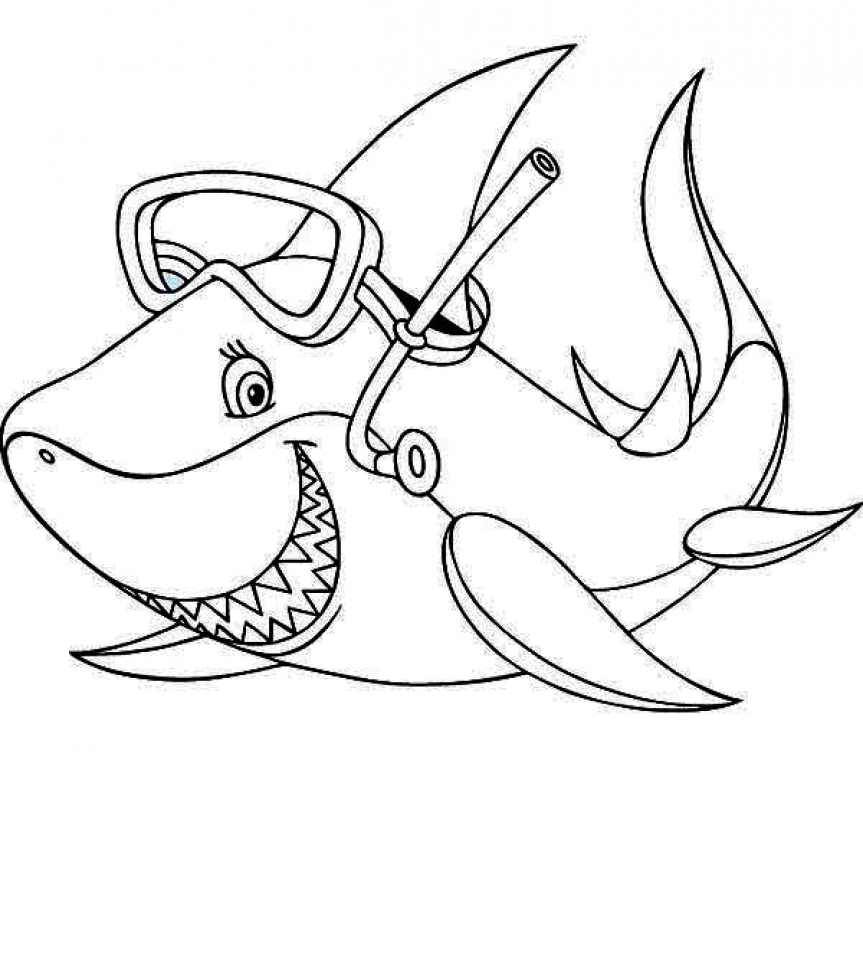 863x960 Sharks Coloring Pages