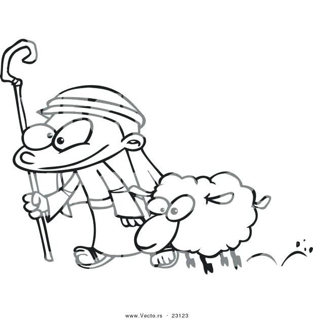 618x630 Shepherd Coloring Pages Vector Of A Cartoon Shepherd And Sheep
