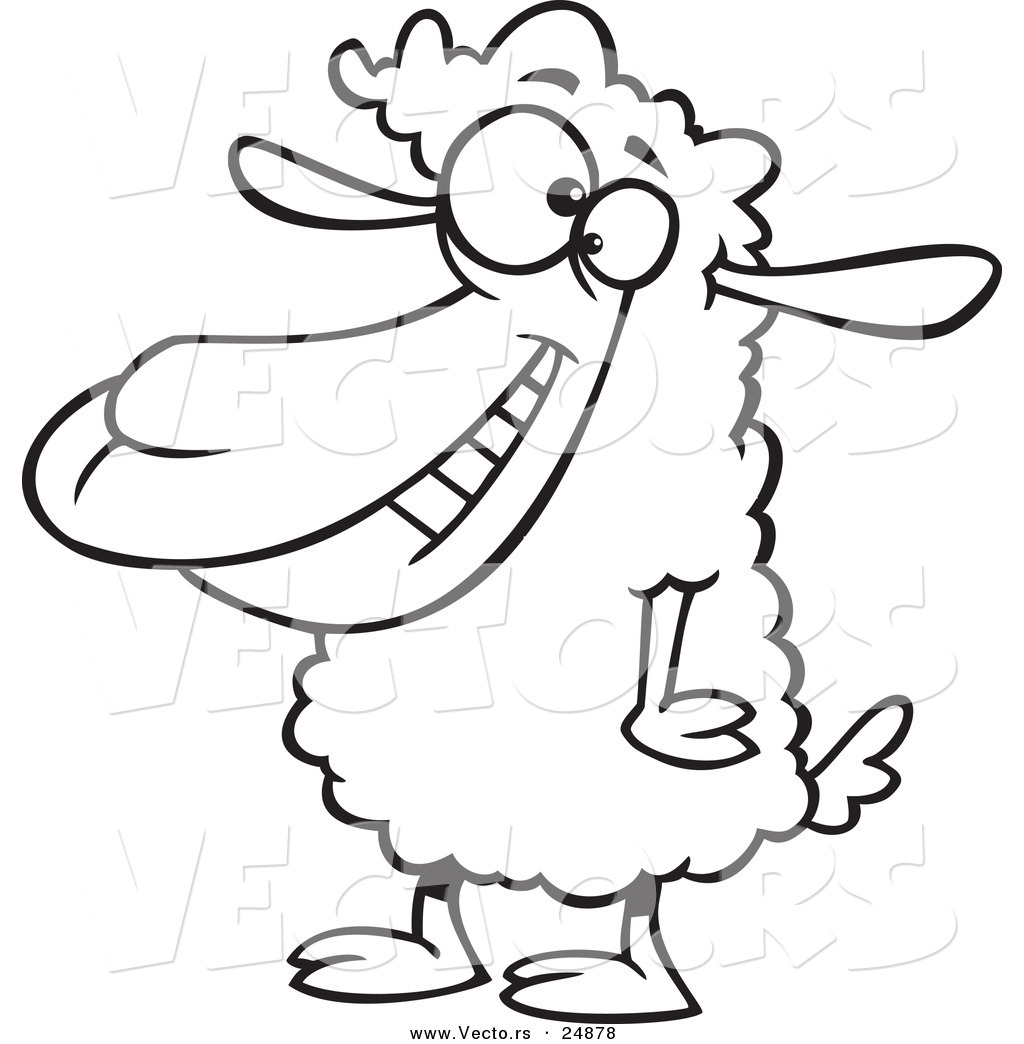 1024x1044 Vector Of A Cartoon Happy Sheep