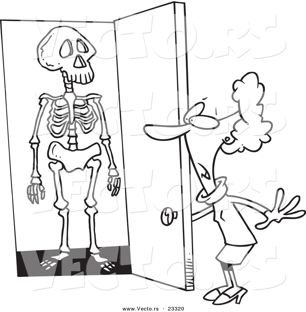 1024x1044 Cartoon Vector Of Cartoon Skeleton In A Woman's Closet
