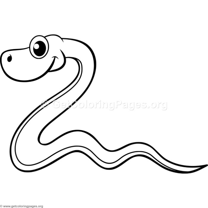 700x700 Simple Cartoon Snake Coloring Pages
