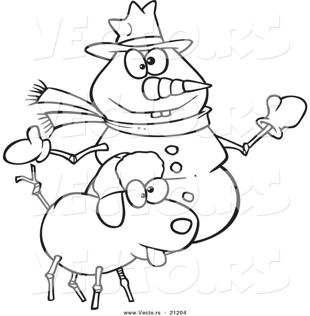 Vector Of A Cartoon Snow Dog And Snowman 1024x1044 Vector Of A Cartoon Snow Dog And Snowman