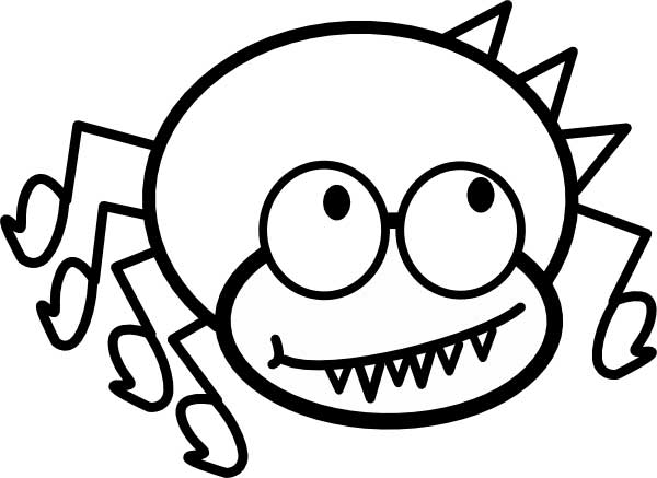Cartoon Spider Coloring Page For Kids 600x437 Cartoon Spider Coloring Page For Kids