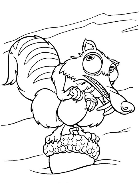 Ice Age Squirrel Coloring Pages Cartoon Ice Age 487x650 Ice Age Squirrel Coloring Pages Cartoon Ice Age