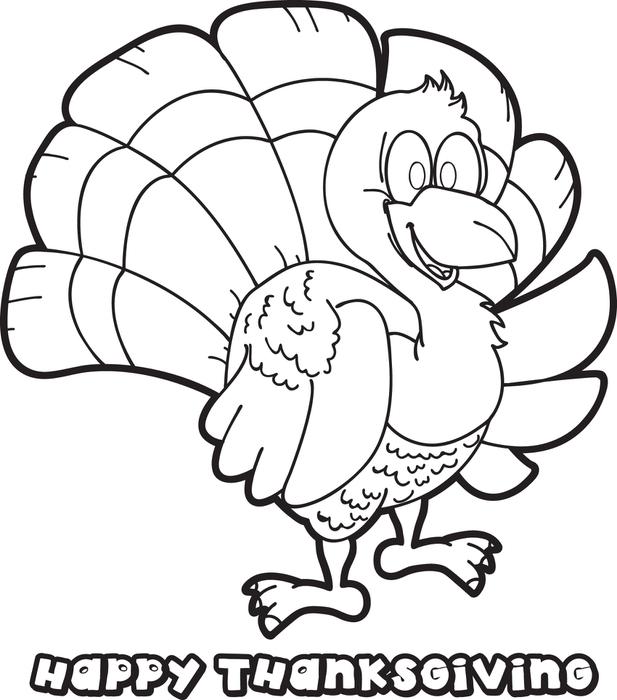 617x700 Happy Thanksgiving Turkey Coloring Pages