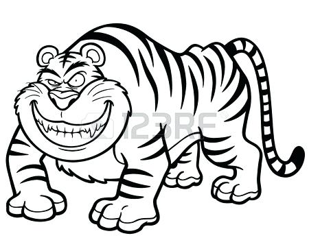 Illustration Of Cartoon Tiger Coloring Book Royalty Free Vector 450x366 Illustration Of Cartoon Tiger Coloring Book Royalty Free Vector