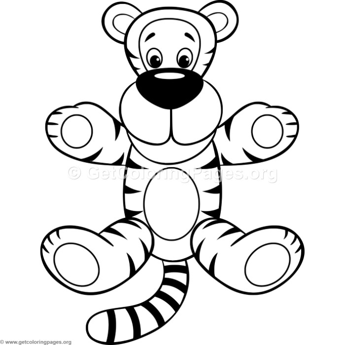 Simple Cartoon Tiger Coloring Pages 700x700 Simple Cartoon Tiger Coloring Pages