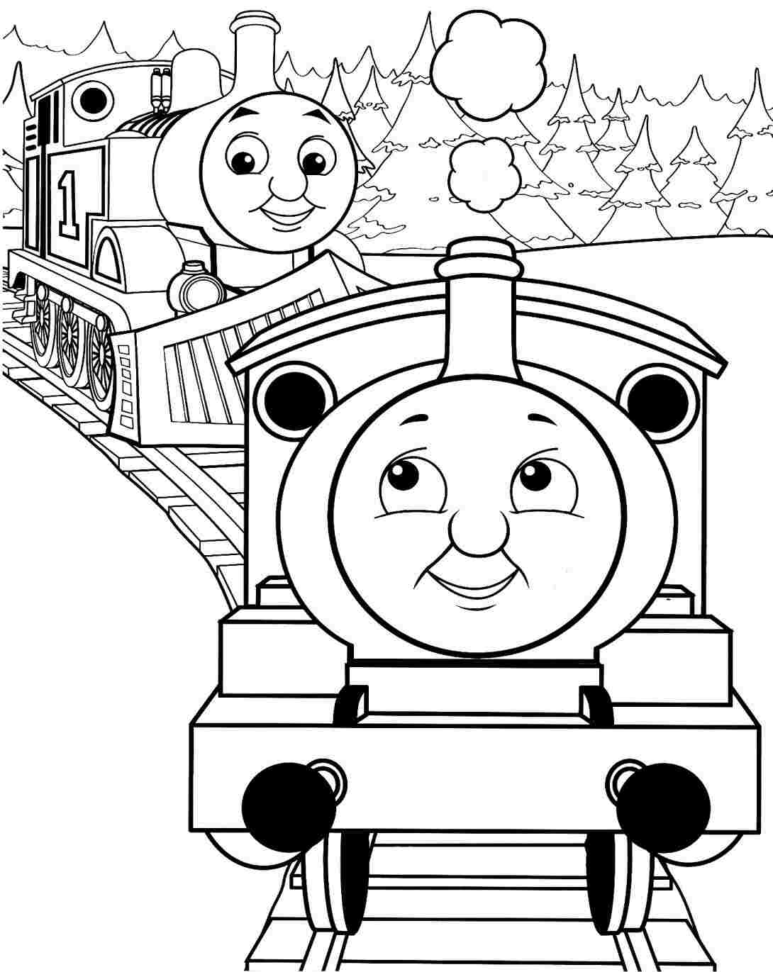 Cartoon Train Coloring Pages at GetColorings.com | Free printable ...