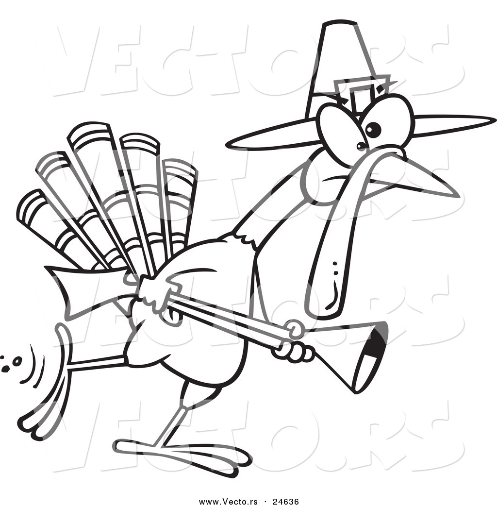 Vector Of A Cartoon Turkey Pilgrim Hunting 1024x1044 Vector Of A Cartoon Turkey Pilgrim Hunting