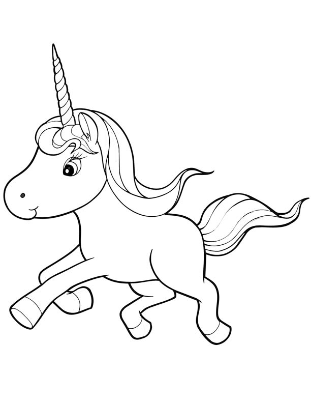 Cute Unicorn Coloring Pages 612x792 Cute Unicorn Coloring Pages