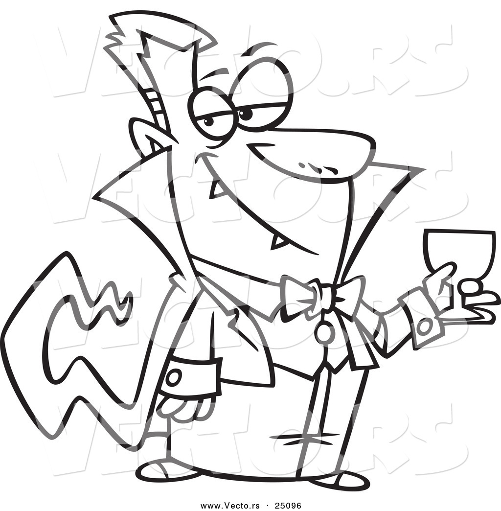 1024x1044 Vector Of A Cartoon Suave Halloween Dracula Vampire Drinking Blood