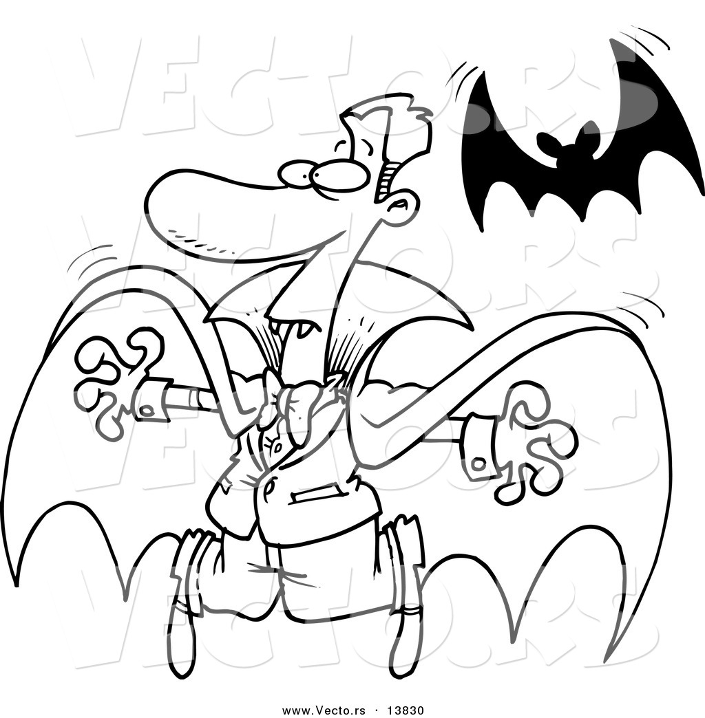 1024x1044 Vector Of A Cartoon Vampire And Flying Bat
