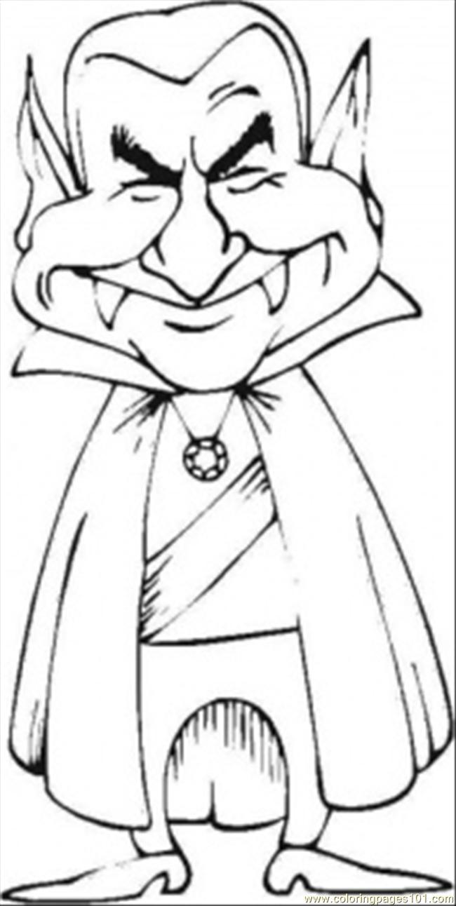 650x1292 Dracula Vampire Coloring Page