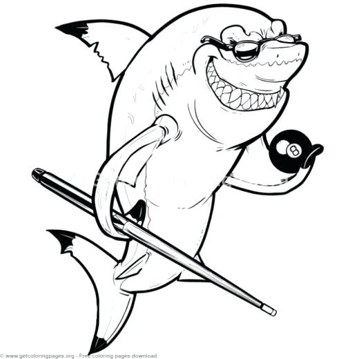 520x520 Shark Coloring Pages Mean Pool Cartoon Shark Coloring Pages Whale