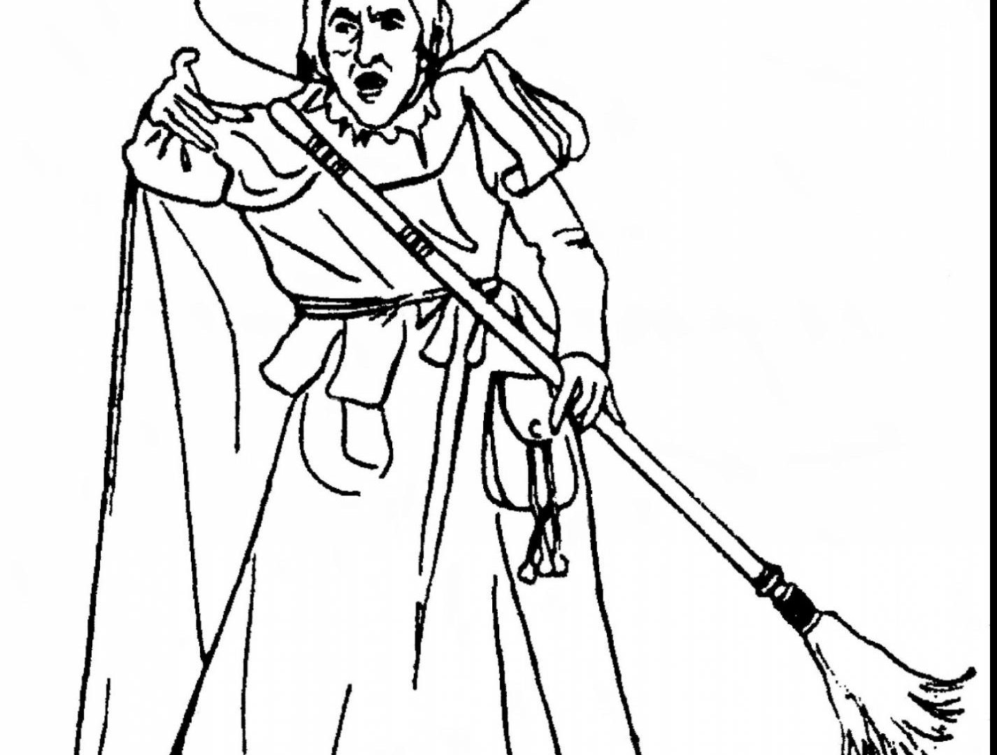 1426x1080 Halloween Smiling Witch And Crow Pumpkin Coloring Sheets Free