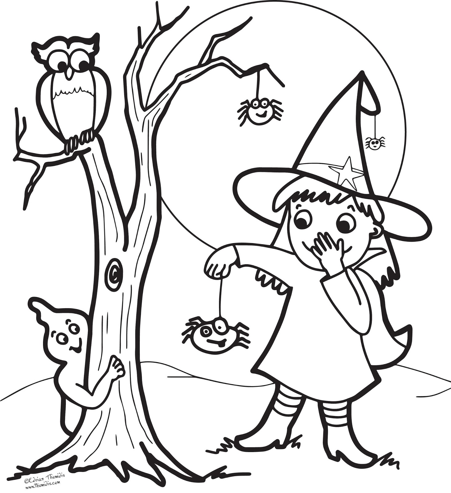 Friendly Witch Coloring Page Coloring Pages