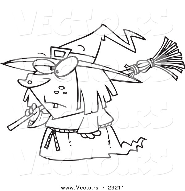 600x620 Vector Of A Cartoon Short Witch