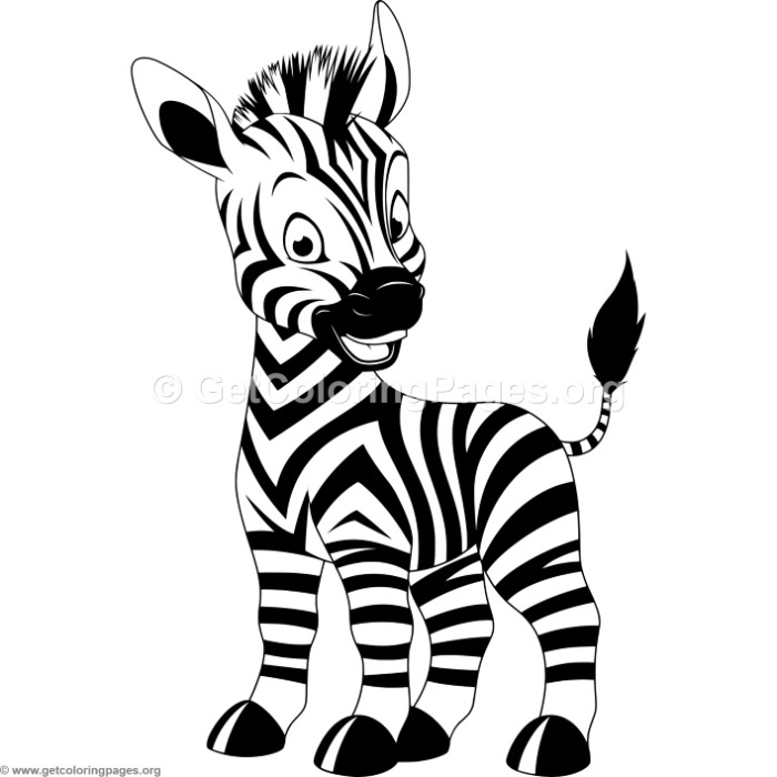 Cartoon Baby Zebra Coloring Pages 700x700 Cartoon Baby Zebra Coloring Pages