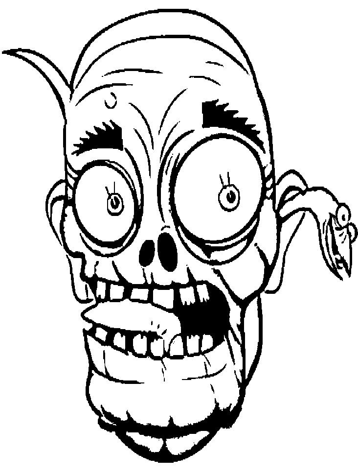 732x972 Face Cartoon Zombie Coloring Page Coloring 3 Clipart Library