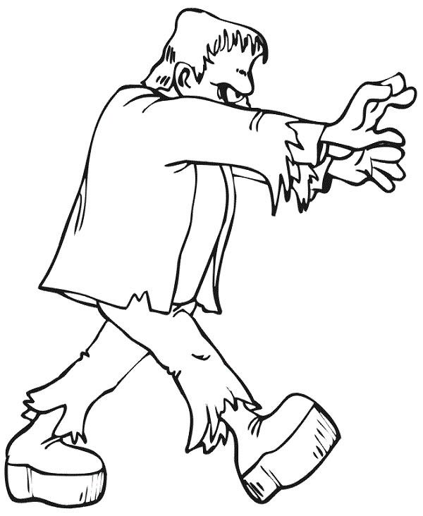 600x732 Cartoon Zombie Coloring Page Color Pencil Blending